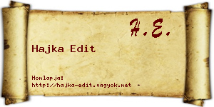 Hajka Edit névjegykártya